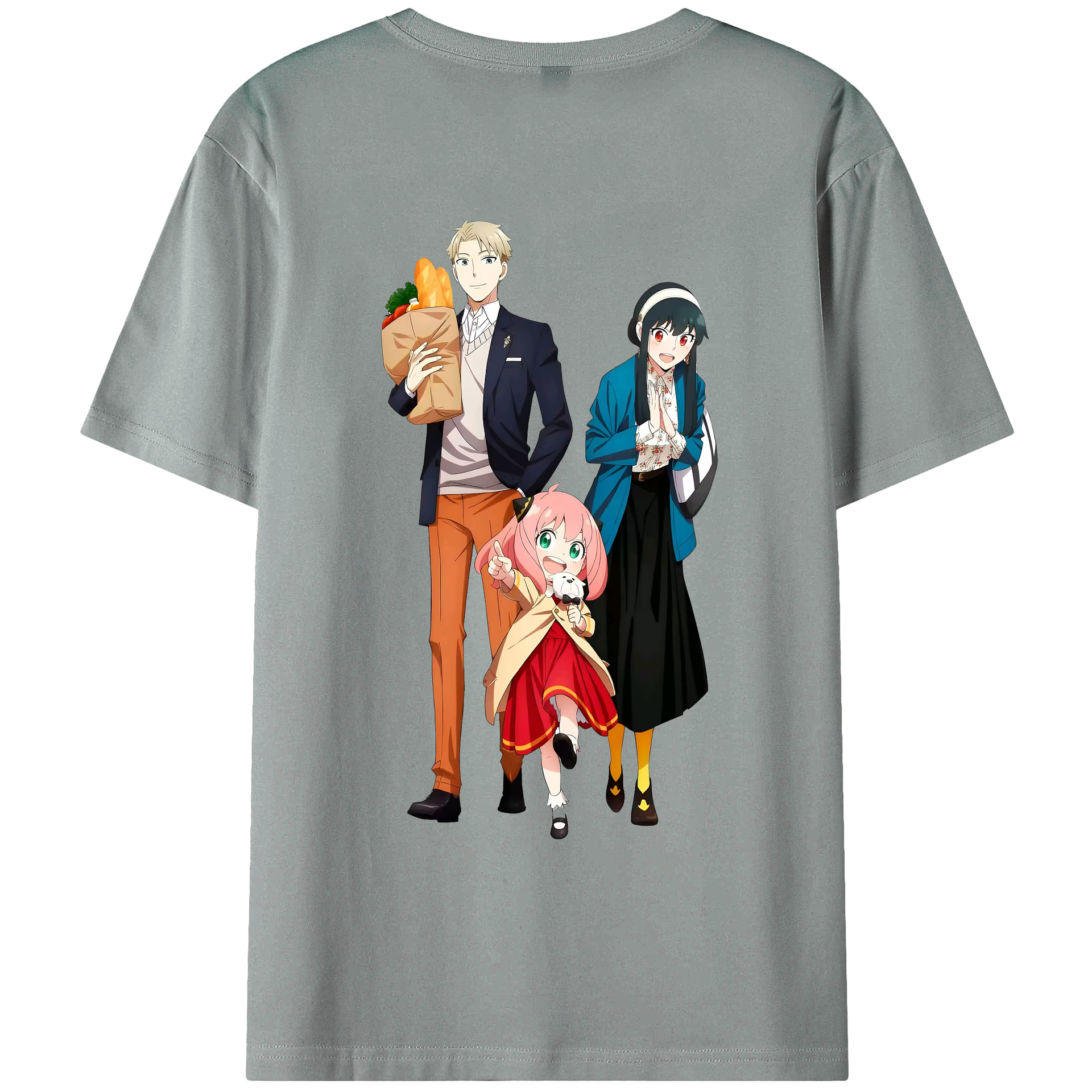（画像用） SPY×FAMILY间谍家家酒 綿100％ メンズ半袖Tシャツ（バックプリント） 通気性